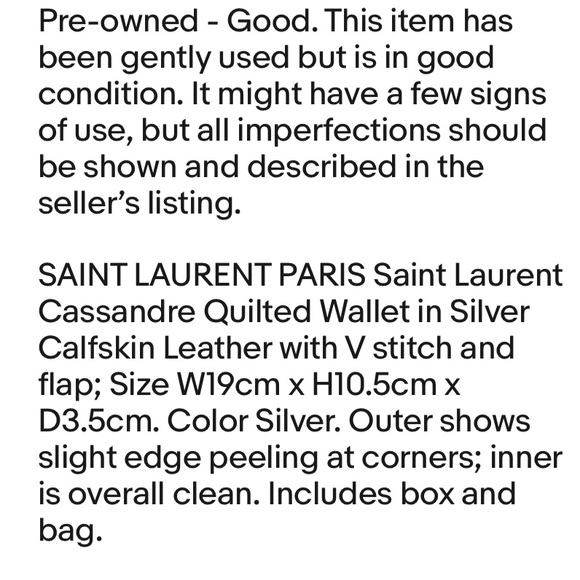 Saint Laurent Metallic Silver Wallet - Picture 12 of 12